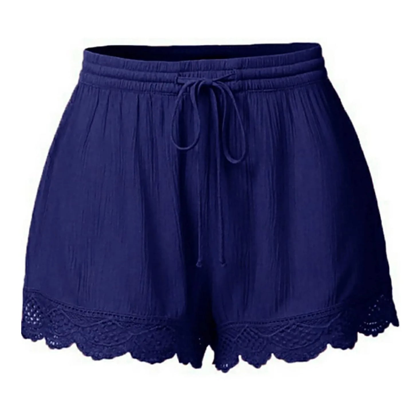 Shorts For Women Ruffle Hem Casual Shorts Plus Size Drawstring  Lace Shorts