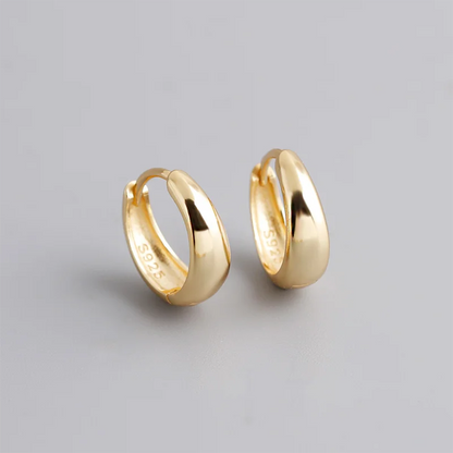 925 Sterling Silver Premium Matte Minimalism Unisex Huggies Ear Hoops Earrings for Women Gothic Piercing Men's Jewelry