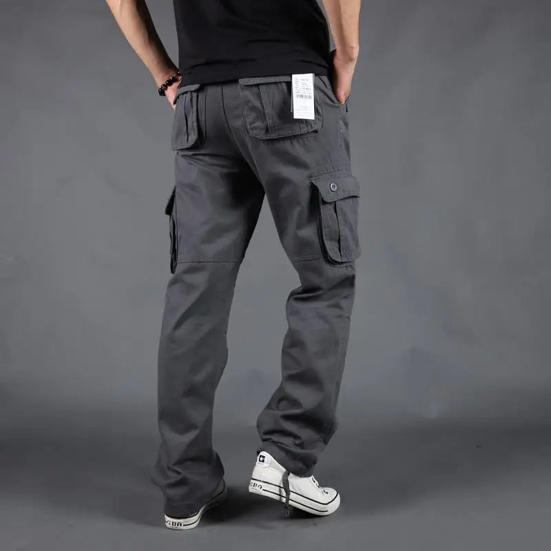 Men's Pants Large Size Multi-pocket Loose Overalls Outdoor Sports Training Jogging Casual Pants Loose And Comfortable
