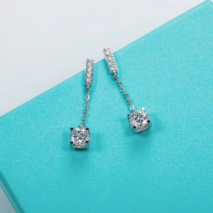 1 Carat D Color Moissanite Diamond Classic Earrings 18K White Gold Plated Charm Earrings For Women Jewelry Wholesale