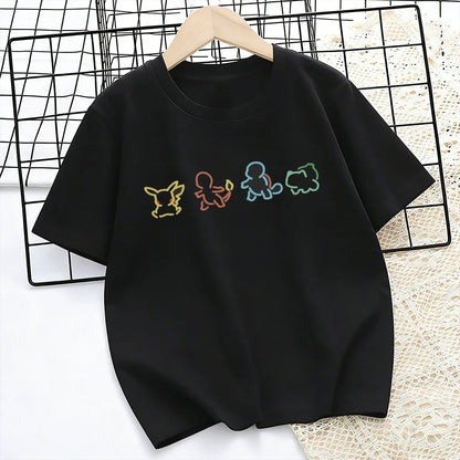 Children's T-shirt Man Women Cotton Casual Short Sleeve Tee Parent-child Clothing 2026 Y2k Summer Fashion Streetwear