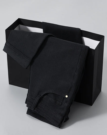 Men's Premium Lightweight Business Stretch Denim Pants - Versatile Slim Fit Straight Leg Long Trousers for All Seasons