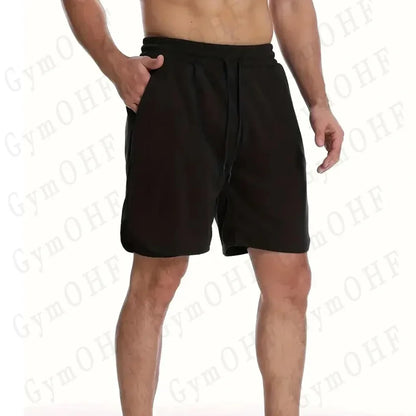 Funny Face 2 in 1 Shorts T Shirt Suits Men's Fitness Breathable Second Skin Compression Shirts Sets Gym Double Deck Shorts