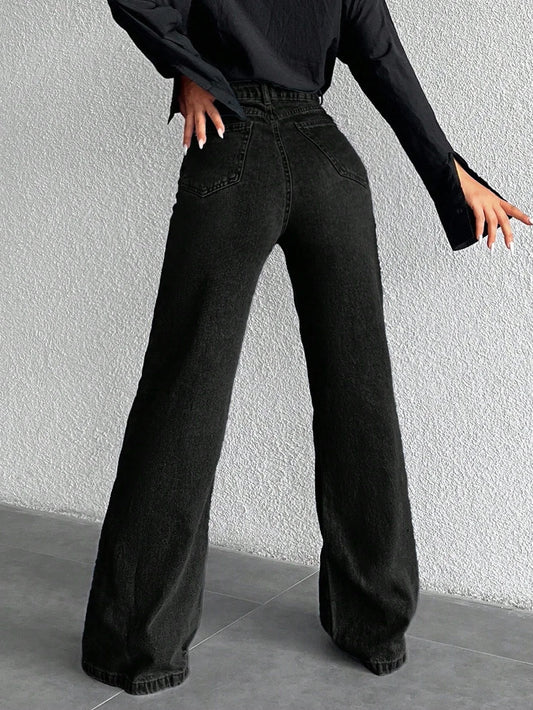 Hip Hop Jeans Men's Black Baggy Jeans Light Retro For Dating Drip No accessories or belts included