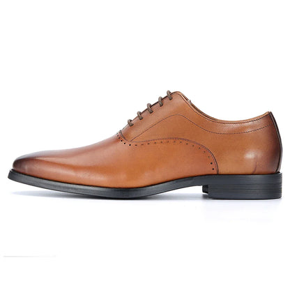 Men's Top Layer Cow Leather Formal Shoes Business Dress Office Comfortable Breathable Leather Lining Wedding Shoes