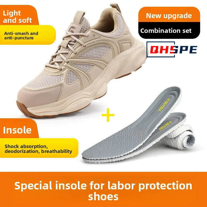 Safety Shoes Men Shoes Breathable Anti Smashing Puncture Comfortable Men's Safety Tennis Steel Toe Cap Puncture