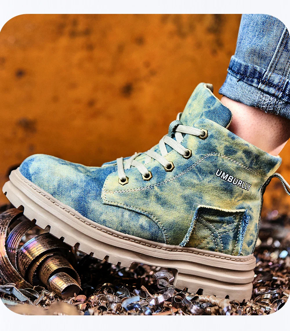 2025 New Fashion Women's Safety Shoes Smashing Steel Head Puncture Proof Kevlar Street Outdoor Light Women's Work Boots