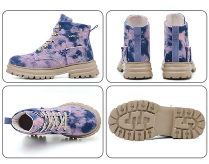 2025 New Fashion Women's Safety Shoes Smashing Steel Head Puncture Proof Kevlar Street Outdoor Light Women's Work Boots