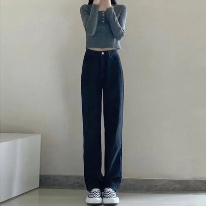 High-waisted Vintage Straight-leg Jeans