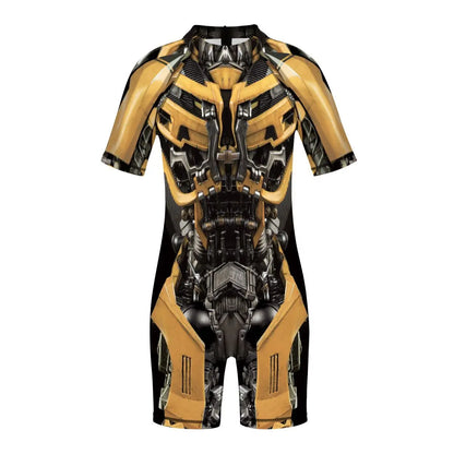 Children One Pieces Swimsuit Superhero 3D Print Playsuit Child Short Sleeve Swimwear Beach Bathing Suit Swim Wear For Boys Girls