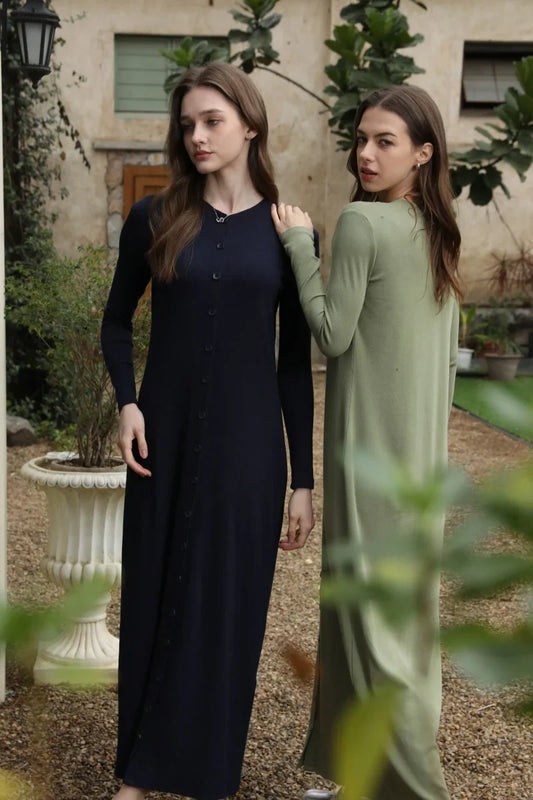 summer woman dress comfortable ribbing maxi button dress  lady clothes