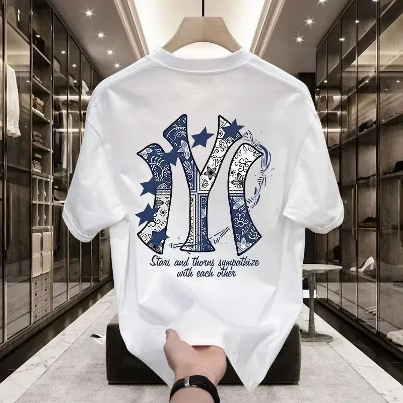2026 New Trendy Street Brand Printed Men's Short-sleeved T-shirt - A Street-style Comfortable Summer Loose Men's T-shirt