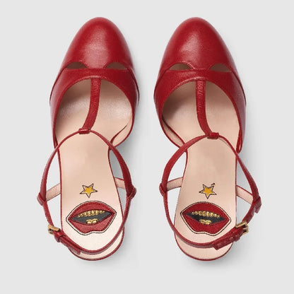 2026 Women's Round Head Sandals Thin Heels 5cm Thick Bottom Slope Heel Fish Mouth Rivet Sandal T-Platform Sandals Size34-43