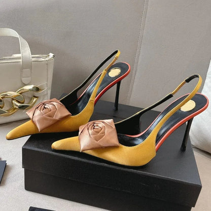 Ladies' Springand SummerStiletto Heelswith PointedPoints AndHollow OutBanquet Shoes,European AndAmerican SexyRose Fashion Shoes