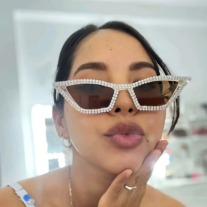 1PC Rhinestone Sunglasses Party Glasses Cat eye Sunglasses Cat eye Glasses Eyewear for Women Men Bar sunglasses
