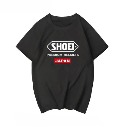Japanese Motorcycle, Locomotive, Racing Car, Sports Car Helmet SHOEI Pure Cotton Round Neck Short-sleeved 2026 T-shirt