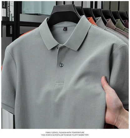 20 Colors Men's 100% Cotton Polo Shirt - Summer Casual Breathable Tee,Ideal for Golf and Sports,Business Casual,Silk-Like Finish