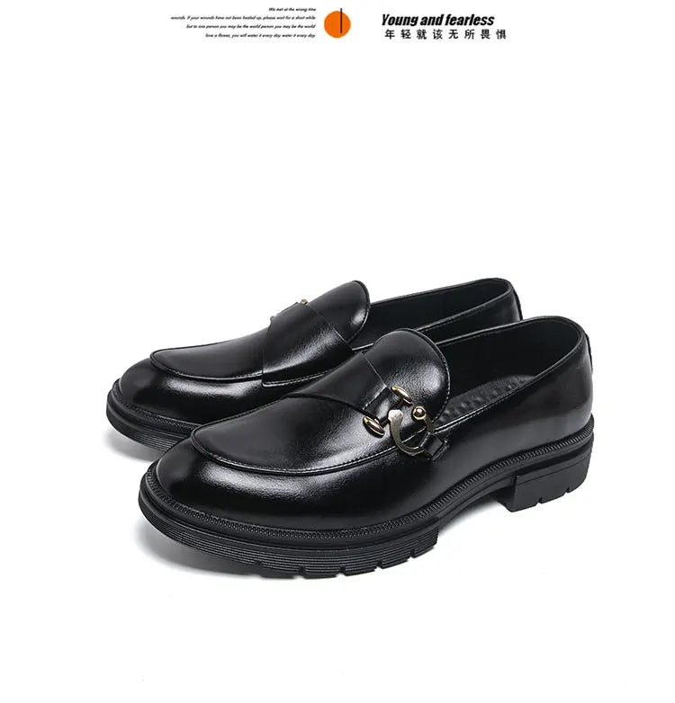 Men's Leather Loafers Slip On Office Casual Business Leather Shoes For Men Wedding Oxford Shoes Male Party Formal Derby Shoe Man