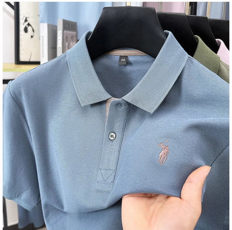Luxury brand 100% cotton short sleeve polo shirt summer new trend Paul pony embroidery T-shirt business golf casual men's wear