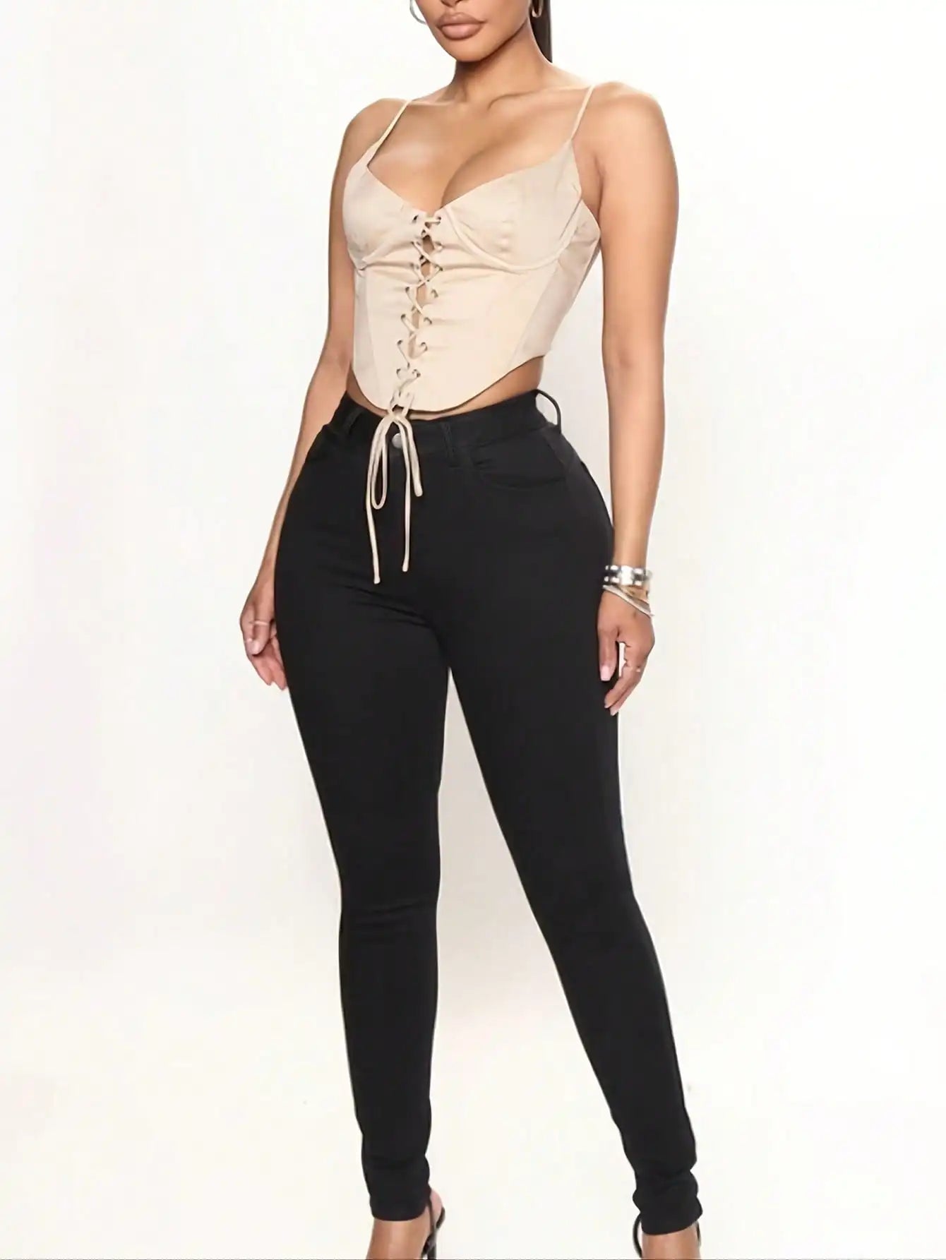 Mid Waist High Stretchy Jeans Women Spring Summer Casual Bottoms