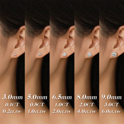 D VVS1 Moissanite Four Claw Earrings For Women Man S925 Sterling Silver Sparkling Wedding Jewelry Shipping from the USA