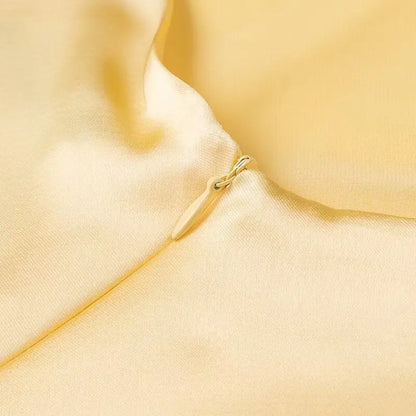 Women Summer Yellow Stain V Neck Sling Dress Elegant Sleeveless Loose Maxi Robes 2025 New Ladies Party Holiday Dresses