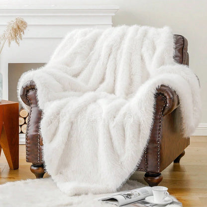 Fluffy Soft Blankets Luxury Fur blanket for Bed Sofa Mink Faux Fur Throw and Blankets Large Warm Blanket for Home Decor