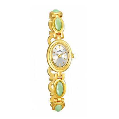 Women's Watch Ladies Bracelet Luxury Brand Waterproof Retro Natural Dongling Stone Hotan Jade Advanced Chain Watches Gift