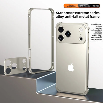 Original Colour Aluminium Frame Metal Bumper Hard Case For IPhone 17Air 17 Pro Max High Quality Alloy Lens Protector Phone Cover