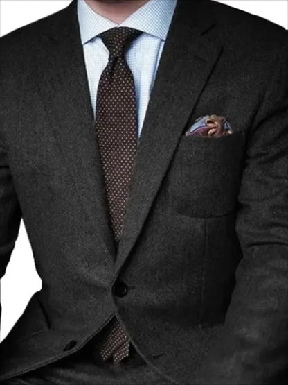 2 Piece Men s Suits Blazers Brown Herringbone Tweed Casual Men for Winter Wedding Groomsmen Tuxedo Male Set Jacket with Pants