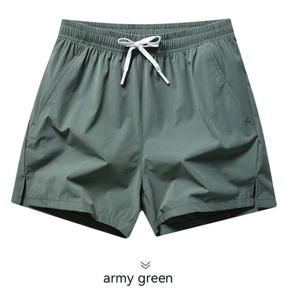 1pcs Summer Men Ice Silk Shorts Quick Drying Running Gym Pants Homme Surf Ventilate Drawstring Casual Outdoor Sport Couple Short