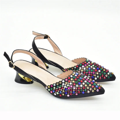Women's PU Leather Dress Pump and Handbag Set