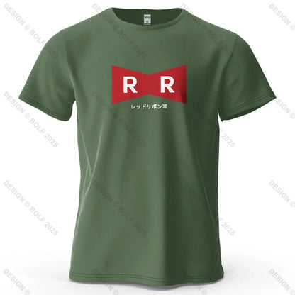 Red Ribbon Army Printed Men's T-Shirt 100% Cotton Oversized Anime Graphic Tees for Women Tops Tees Casual Streetwear