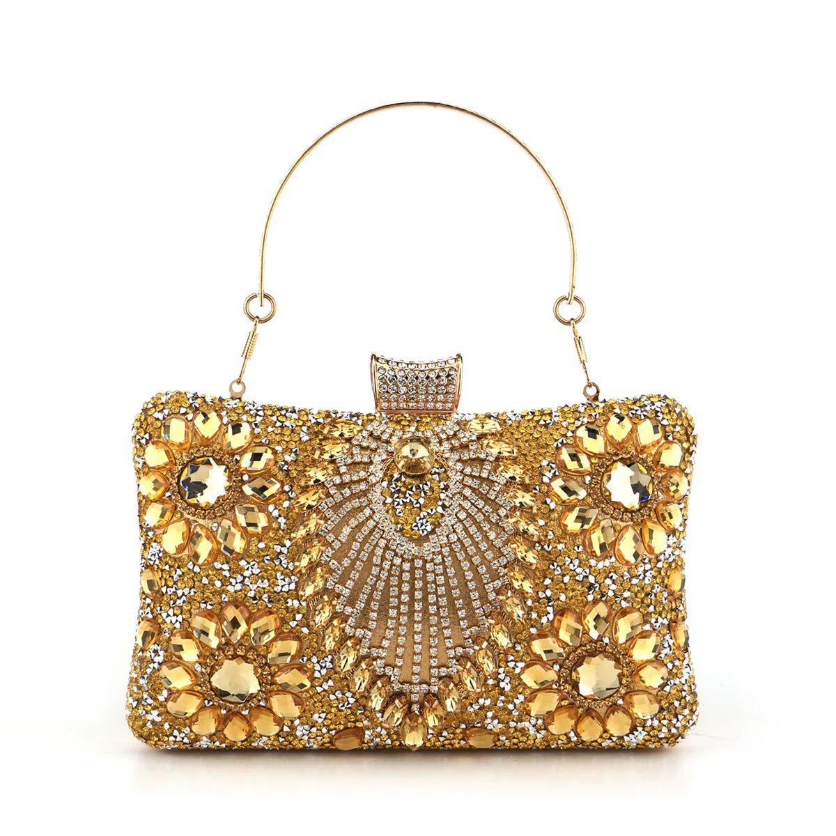 Acrylic Flower One Side Glitter Tassel Women Evening Bags Diamonds Small Day Clutch Luxury New Chain Shoulder Handbags For Party