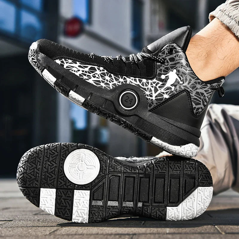 Kids Basketball Shoes Anti-slip High-Top Basketball Combat Boots Boys Girls Cushioned Trainers Children‘s Ankle Support Sneakers
