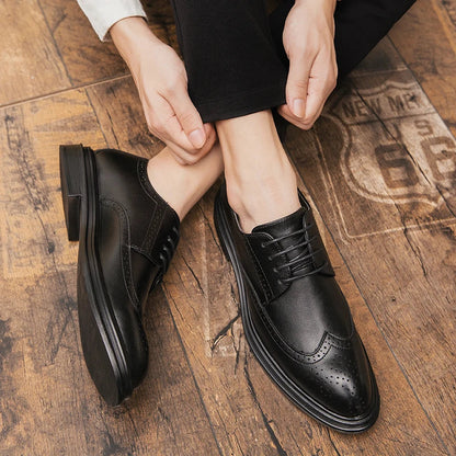 Clsssic Casual Business Shoes For Men Wedding Social Oxford Shoes Men's Dress Leather Office Formal Party Leather Brogues Shoes