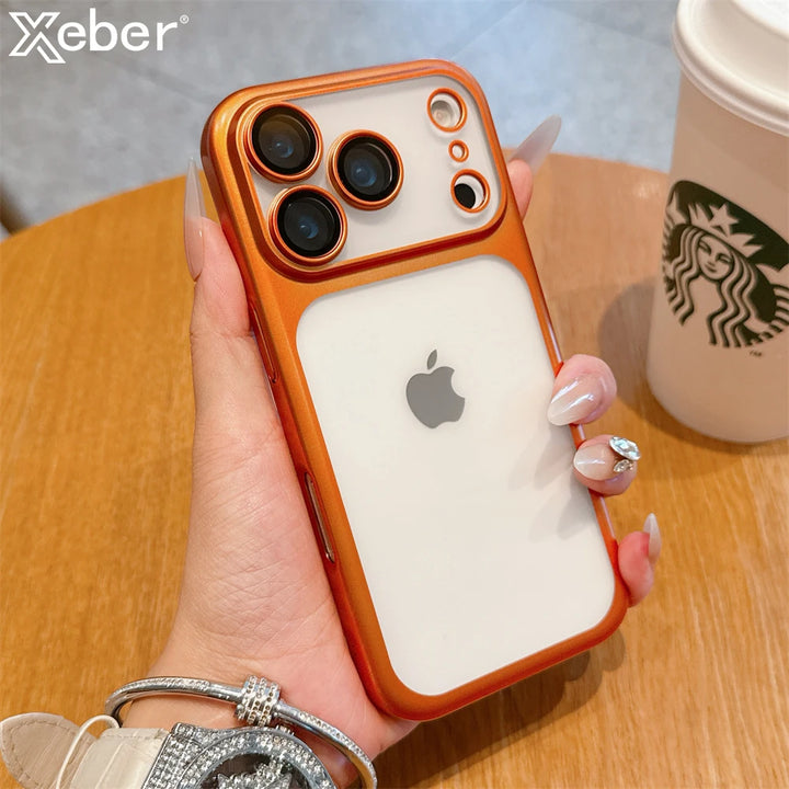 Transparent Matte Phone Case For iPhone 17 Pro Max Full Lens Protection