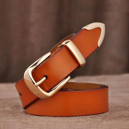 Women's Strap Casual All Match Women Brief Genuine Leather Belt Women Strap Pure Color Belts Top Quality Jeans Belt L27