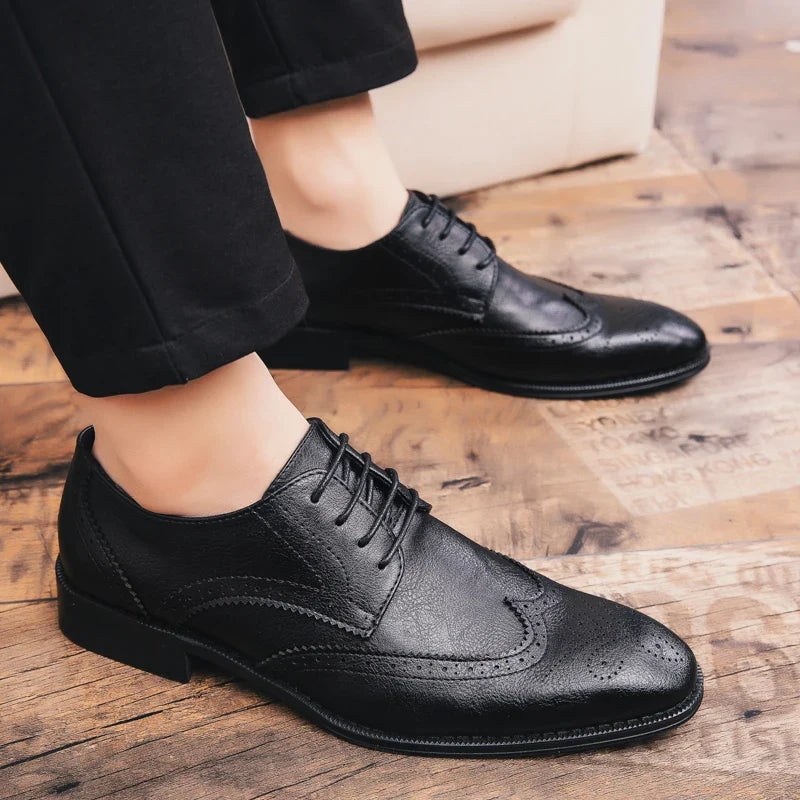 Men's Dress Shoes High Quality Oxford Leather Shoes Men Classic Casual Business Brogues Leahter Shoes Men Wedding Formal Shoes