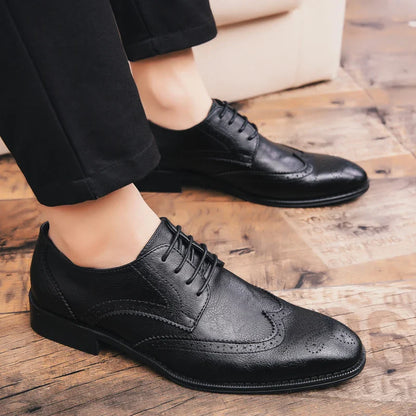 Men's Dress Shoes High Quality Oxford Leather Shoes Men Classic Casual Business Brogues Leahter Shoes Men Wedding Formal Shoes