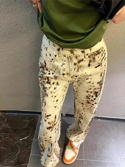 Women High Waisted Retro Jeans Streetwear Y2k Vintage Pants