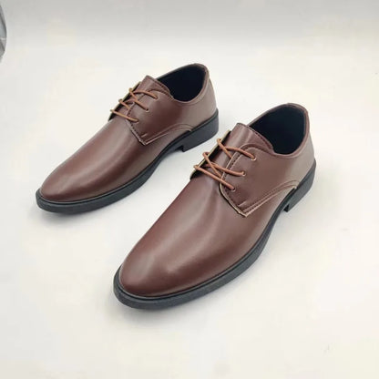 Men’s leather dress shoes business casual formal pointed toe spring autumn black