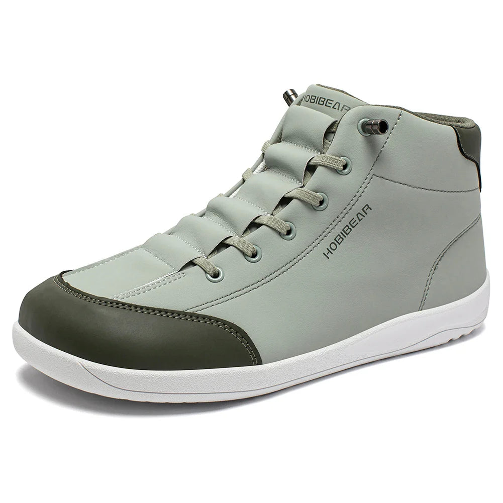Mid-Top Barefoot Shoes Unisex Wide Toe Minimalist Ankle Boots Artificial Leather Outdoor Non-Slip Sneaker