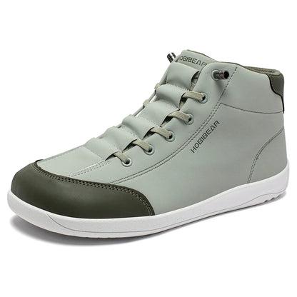 Mid-Top Barefoot Shoes Unisex Wide Toe Minimalist Ankle Boots Artificial Leather Outdoor Non-Slip Sneaker