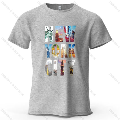 NYC Vibes Printed Men's T-Shirt 100% Cotton Oversized Urban Trendy Graphic Tees for Women Tops Tees Casual Streetwear