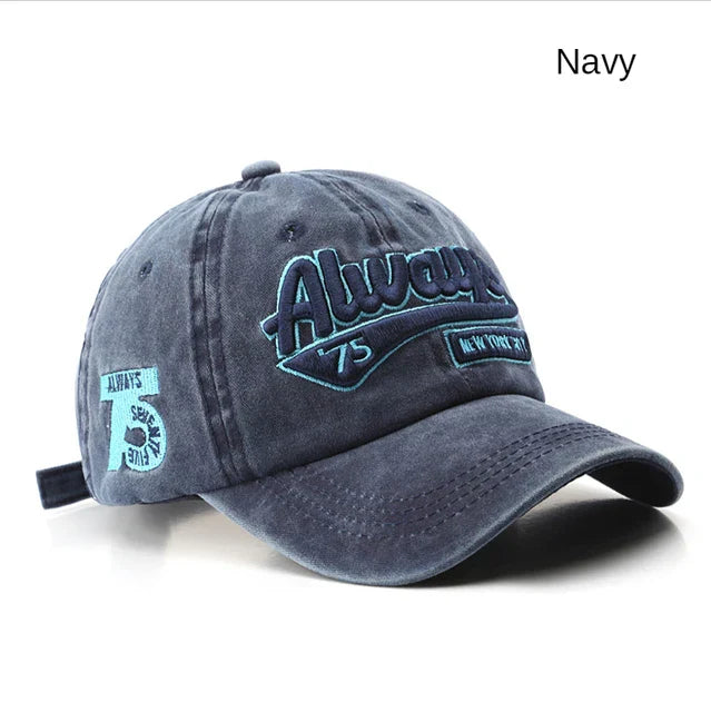 Embroidered Baseball Cap For Women Men New Spring Summer Solid Sunhat Retro Washable Sport Snapback Caps Hip Hop Fishing Hat