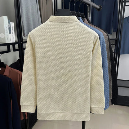 luxury men's new high quality long sleeves Polo shirt lapel embroidery jacquard brant T-shirt business fashion leisure Mens wear