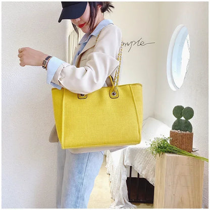 Fashion Make Up Designer Big Women's 2025 New Korean Fashion Casual Large Capacity Shoulder Crossbody Chain Tote Bag