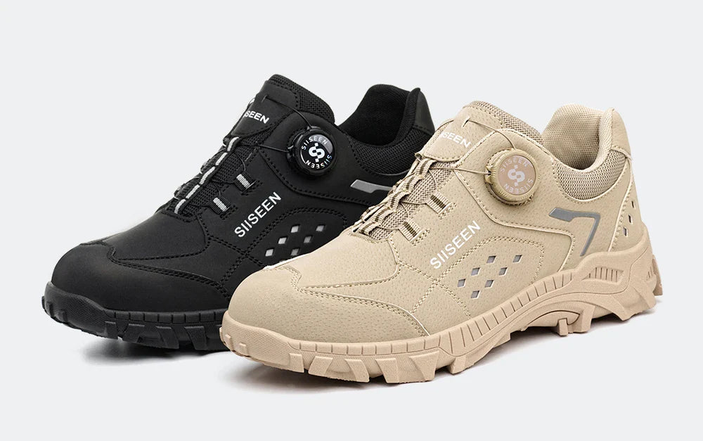 Men's Steel Head Safety Shoes Puncture And Smash Resistant Lightweight Sole Breathable Upper for Outdoor Workshop Work Shoes