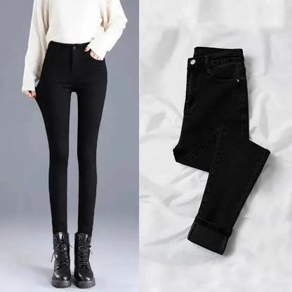Women Velvet Ankle Length Casual Thick Pencil Pants
